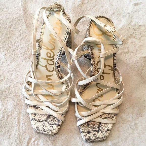 Sam Edelman Daffodil Cream and Gray Elegant Heels - 6 - Picture 4 of 9